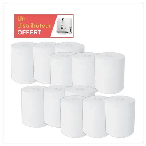 12 Rolhanddoekjes + dispenser Evadis Autocut - 150 m