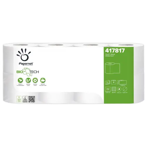 8 Rollen toiletpapier BIO TECH 3-lagig