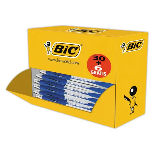 36 Intrekbare balpennen Atlantis - Verpakking van 30 + 6 gratis - Blauw - BIC