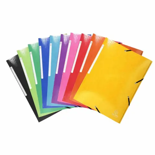 25 Mappen met 3 flappen en elastiek - gelamineerd karton - EXACOMPTA