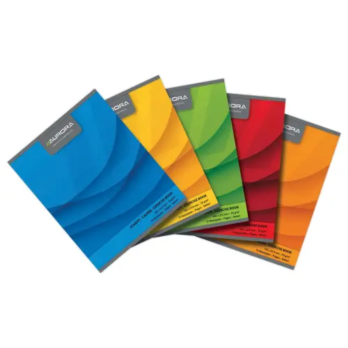 Gehecht notitieboek AURORA 165 x 210 mm - Gelijnd met marge - 70g - 72 pagina's