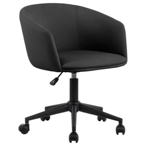 2 ARCO fauteuils zwart met wieltjes onderstel gemonteerd