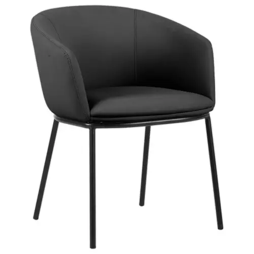 2 Fauteuils Arco met metalen poot - Zwart - GENERIEK 