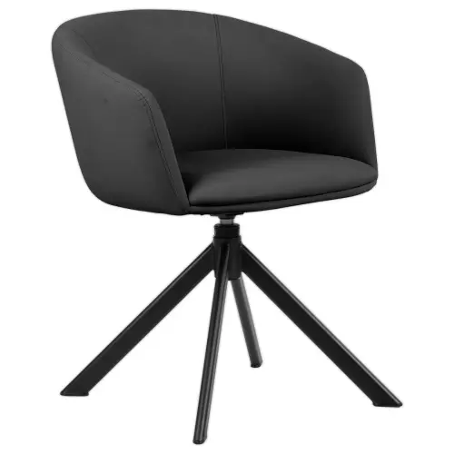 2 Fauteuils Arco met Pyramidepoten - Zwart - GENRIQUE 