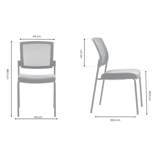 2 stoelen Synergy molgrijs gemonteerd