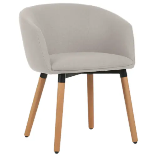 2 Fauteuils Arco Beige - Poten van Hout - GENERIEK 