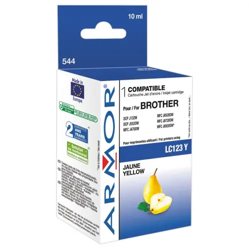 Compatibele ARMOR Cartridge voor BROTHER LC123Y Geel
