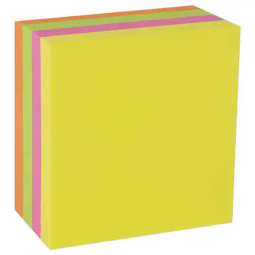 Blok kubus 400 vellen 75x75 mm felle assorti kleuren