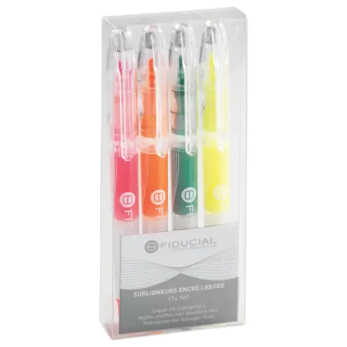 4  Markers vloeibare inkt FIDUCIAL assortiment van 4 stuks 