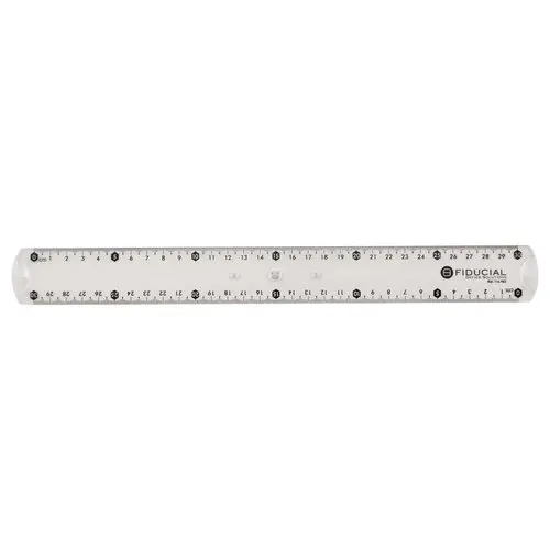 Dubbele plastic meetlat FIDUCIAL - 30 cm 