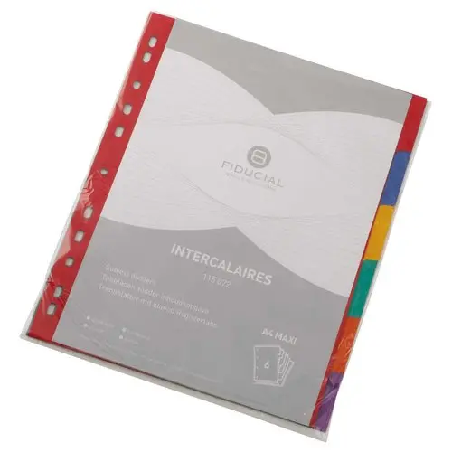 Set tussenbladen glanzend karton 3/10e - A4+ formaat - 6 tabbladen - FIDUCIAL 