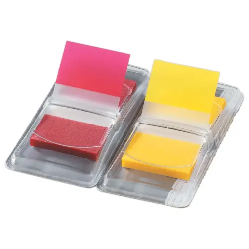 Indextab-bladwijzers FIDUCIAL folie - 2,5 x 4,4 cm - Geel en Rood - FIDUCIAL