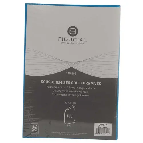 100 Tussenmappen FIDUCIAL 22x31cm - 80g blauw