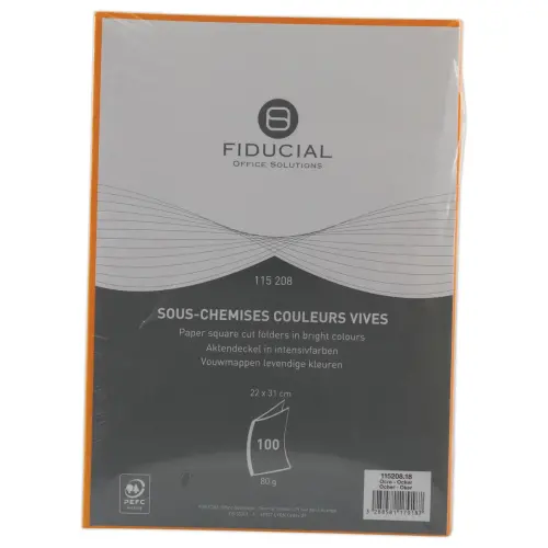 100  Tussenmappen FIDUCIAL 22x31cm - 80g oranje 
