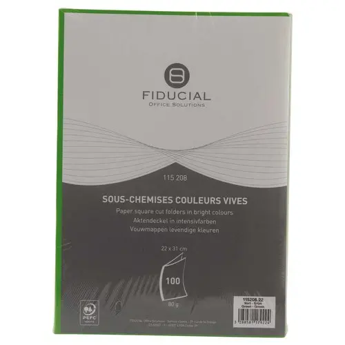 100 Inlegmappen - 22x31 cm - 80g - Groen - FIDUCIAL