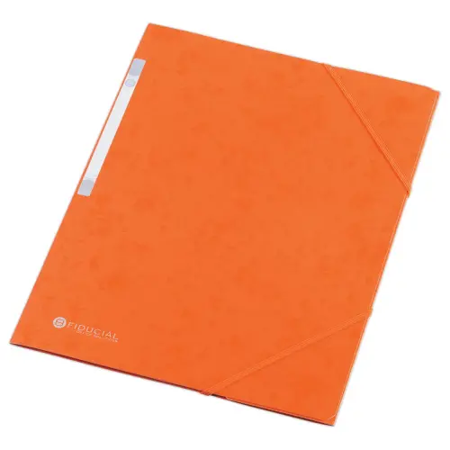 Map 3 kleppen met elastiek van stijf karton - Oranje - FIDUCIAL