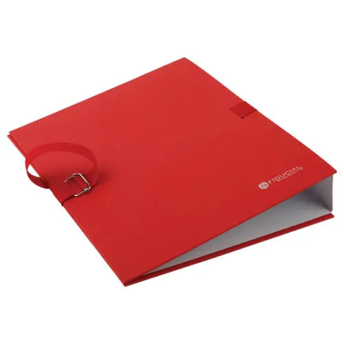 Map met riem en metalen gesp - Rood - FIDUCIAL 