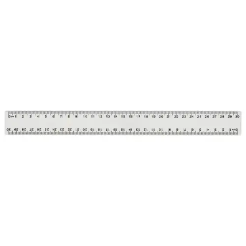 Dubbele bureauregel van kunststof - 30 cm