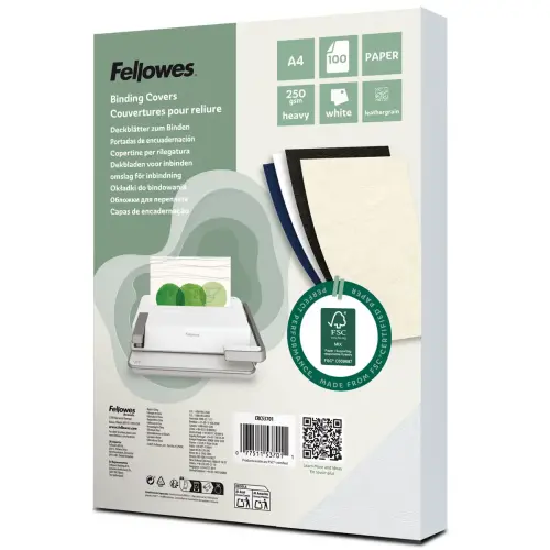 100  Witte kartonnen A4-omslagen - FELLOWES 