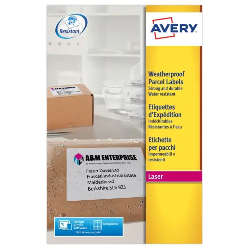 Onveranderlijke laserlabels AVERY 99,1x57 mm 250 labels/doos