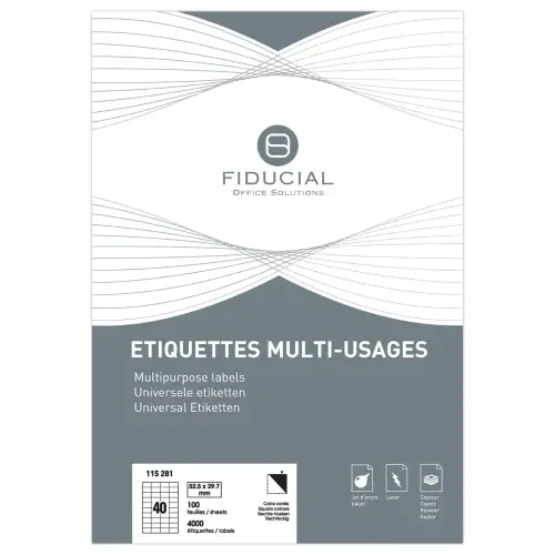 Vellen etiketten rechte hoeken FIDUCIAL 52.5 X 29.7 - 4000 etik / doos