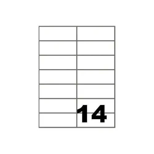 100 Vellen etiketten rechte hoeken FIDUCIAL 105X42 mm - 1400 etik / doos