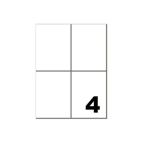 100 Vellen van 4 witte etiketten - Rechte hoeken - 105x70 mm - FIDUCIAL OFFICE SOLUTIONS
