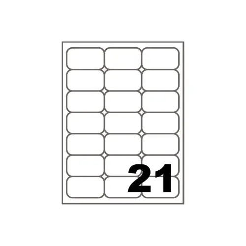 100 Etiketten met ronde hoeken FIDUCIAL 63,5 x 38,1 - 2100 etik / doos