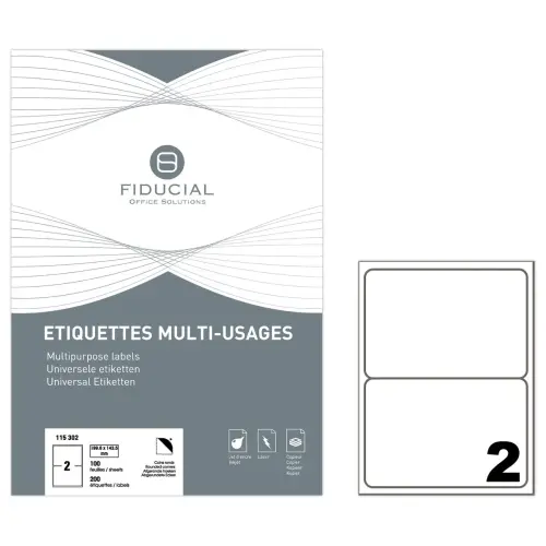 100 Etiketten met ronde hoeken FIDUCIAL 199,6x143,5 mm 200 etik / doos