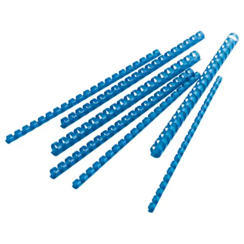 100 Ronde bindkammen van plastic 21 ringen - Ø 8 mm FIDUCIAL blauw
