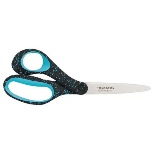 Soft Grip schaar voor linkshandigen - 20 cm - Blauw gespikkeld - FISKARS
