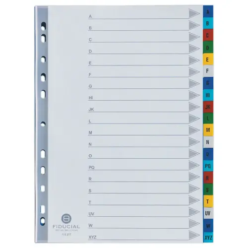 Set alfabetische tussenbladen FIDUCIAL polypropyleen kleur A4