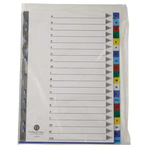 Set alfabetische tussenbladen FIDUCIAL polypropyleen kleur A4