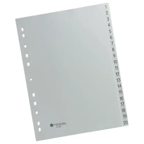 Numerieke tabbladen A4 - PP - FIDUCIAL- 20 tabs 