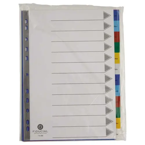 Maandelijkse tabbladen A4 - 12 tabs - FIDUCIAL