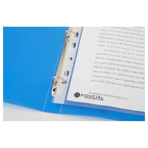Doorschijnende gekleurde ordner 4 ringen, rug 2 cm - Blauw - FIDUCIAL