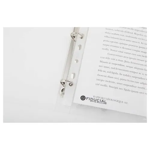 Doorschijnende gekleurde ordner 4 ringen, rug 2 cm - Kleurloos - FIDUCIAL 