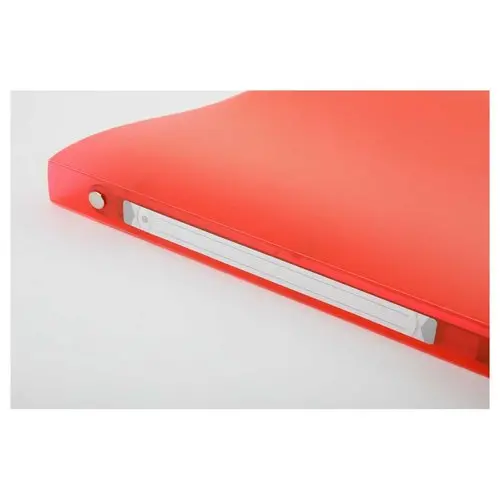 Doorschijnende gekleurde ordner 4 ringen, rug 2 cm - Rood - FIDUCIAL 