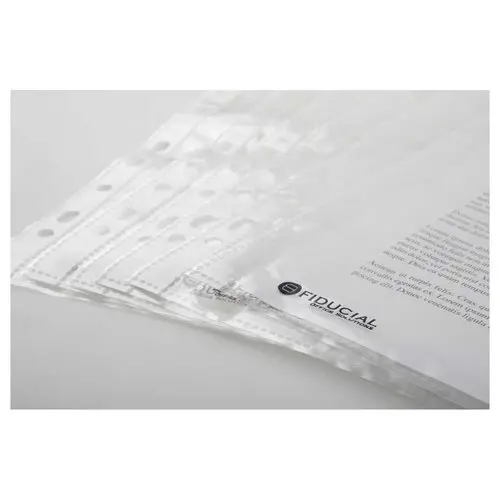 100 Geperforeerde insteekhoezen FIDUCIAL -A4 - Glad - PP - 6,5/100