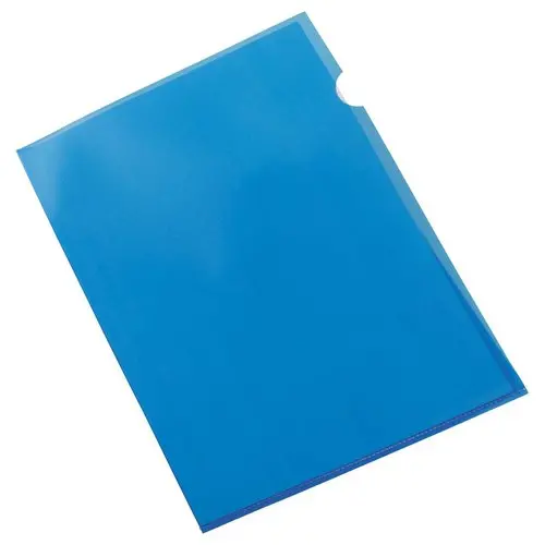 100  Polypropyleen hoekmappen 11/100e Blauw - Fiducial 