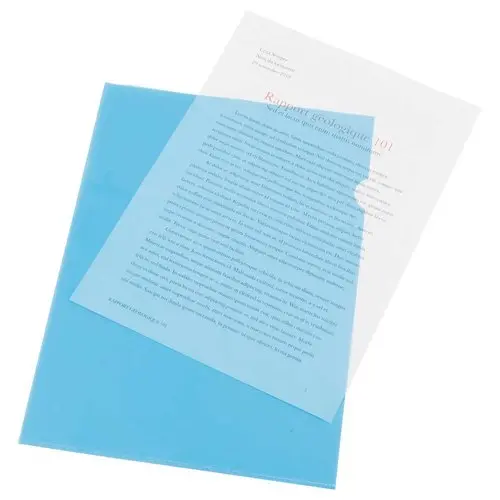 10 Gladde en gekleurde hoekmappen - Blauw - FIDUCIAL