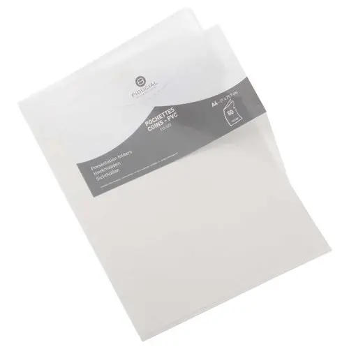 50 Hoekmappen FIDUCIAL in 14/100e pvc kleurloos