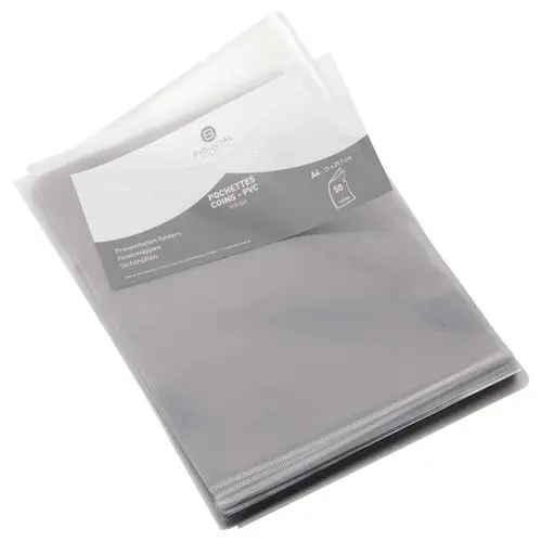 50 Hoekmappen FIDUCIAL in 14/100e pvc kleurloos