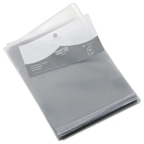 50 Hoekmappen FIDUCIAL in 14/100e pvc kleurloos