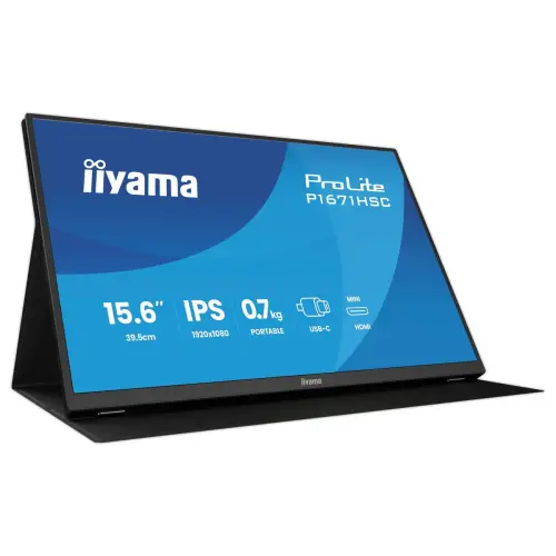 Draagbare Monitor 15,6" ProLite P1670HSC-B1 - Full HD - Licht & Compact - IIYAMA 