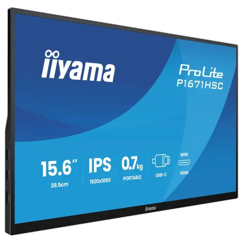 Draagbare Monitor 15,6" ProLite P1670HSC-B1 - Full HD - Licht & Compact - IIYAMA 