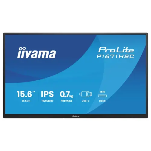 Draagbare Monitor 15,6" ProLite P1670HSC-B1 - Full HD - Licht & Compact - IIYAMA 