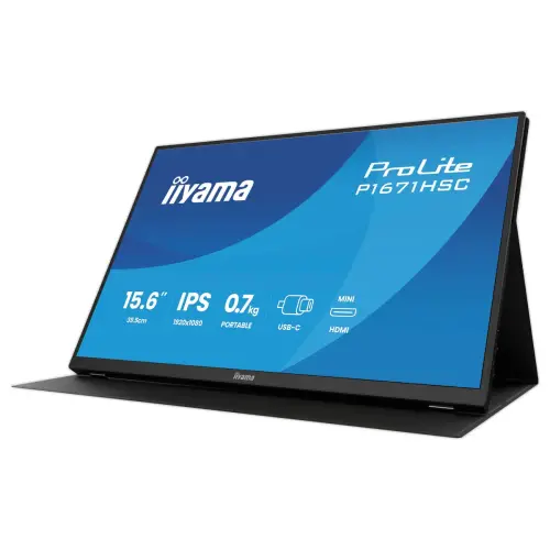 Draagbare Monitor 15,6" ProLite P1670HSC-B1 - Full HD - Licht & Compact - IIYAMA 