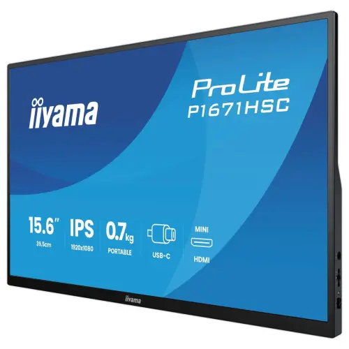 Draagbare Monitor 15,6" ProLite P1670HSC-B1 - Full HD - Licht & Compact - IIYAMA 