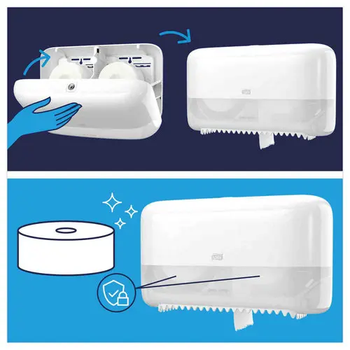 Dubbele dispenser voor toiletpapier Mid-Size zonder kern - TORK